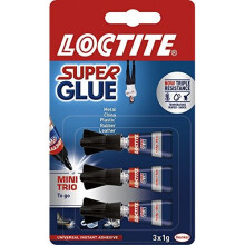 Loctite 1623820 SuperGlue Mini Trio, 1 g - Pack of 3