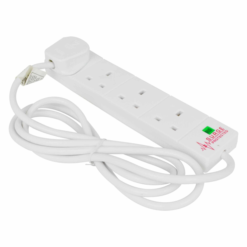 Status 4 Way Surge Protection Extension Socket with Neon Indicator
