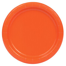 23cm Orange Party Plates, Pack of 16