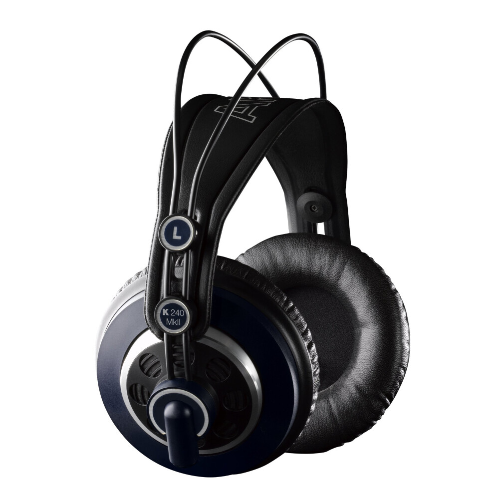 AKG K240 MKII Professional Semi-Open Over-Ear Studio Headphones - 55 ohms, 15Hz-25kHz, Varimotion 30mm, 3m/5m cables (AKG0661)