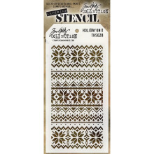 Stampers Anonim Tim Holtz Stencil stratificat 4.125 """" x8.5 """" tricot de vacan?a