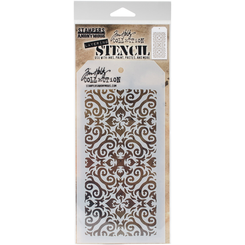 Tim Holtz Layered Stencil 4.125""X8.5""-Flammen-image