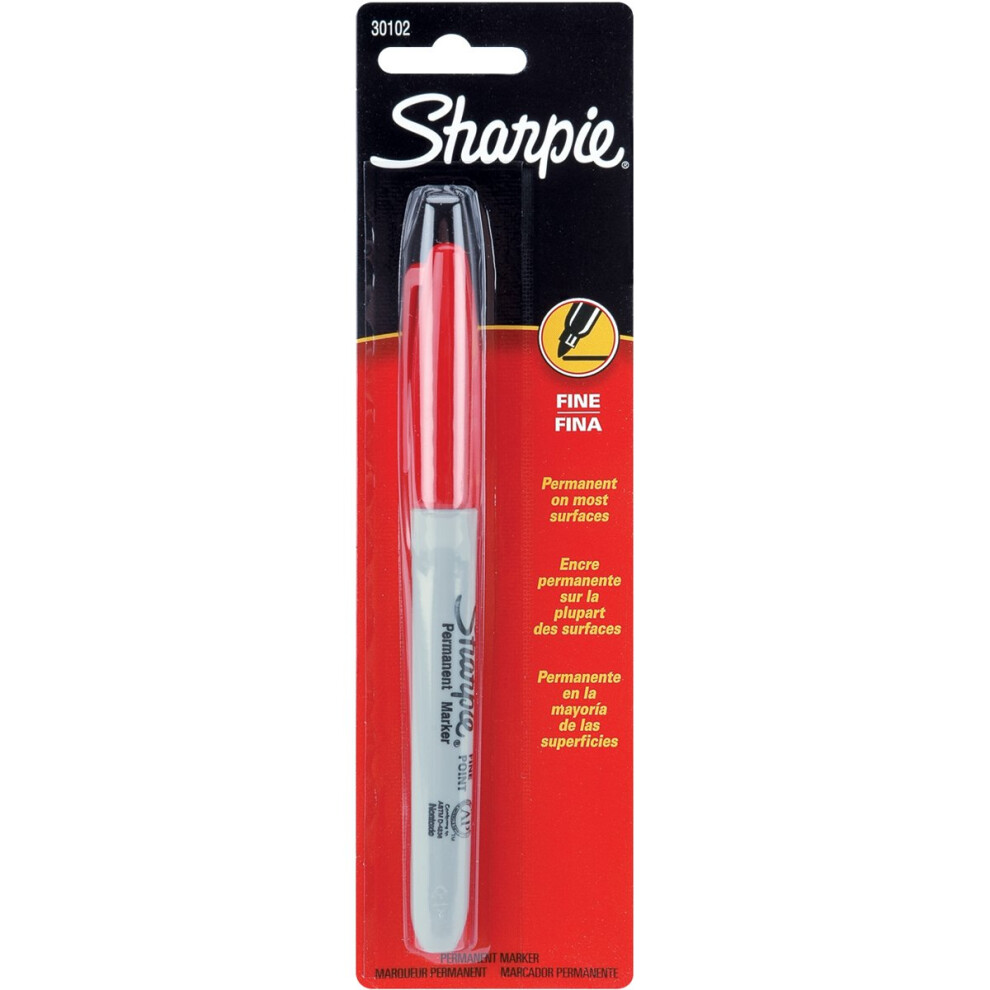 Sharpie Fine Point Permanent Marker Carded-Red