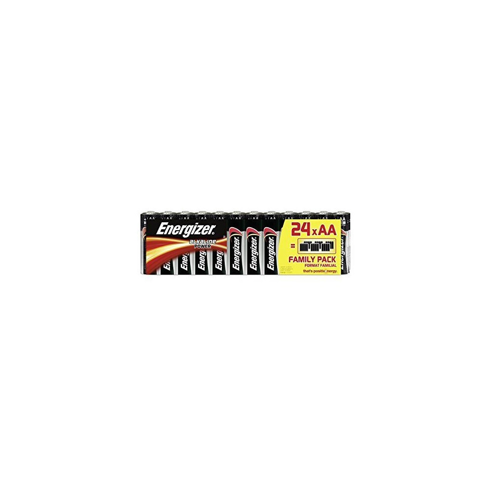 Energizer Alkaline Power AA Batteries, 24 Pack, up to 7y shelf life