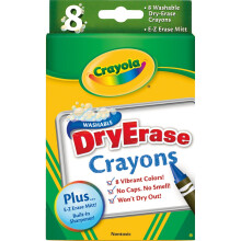 Crayola Wasbare Drooguitwisbare Krijtjes (8ct), Inclusief Gum & Slijper, Klaslokaal Benodigdheden