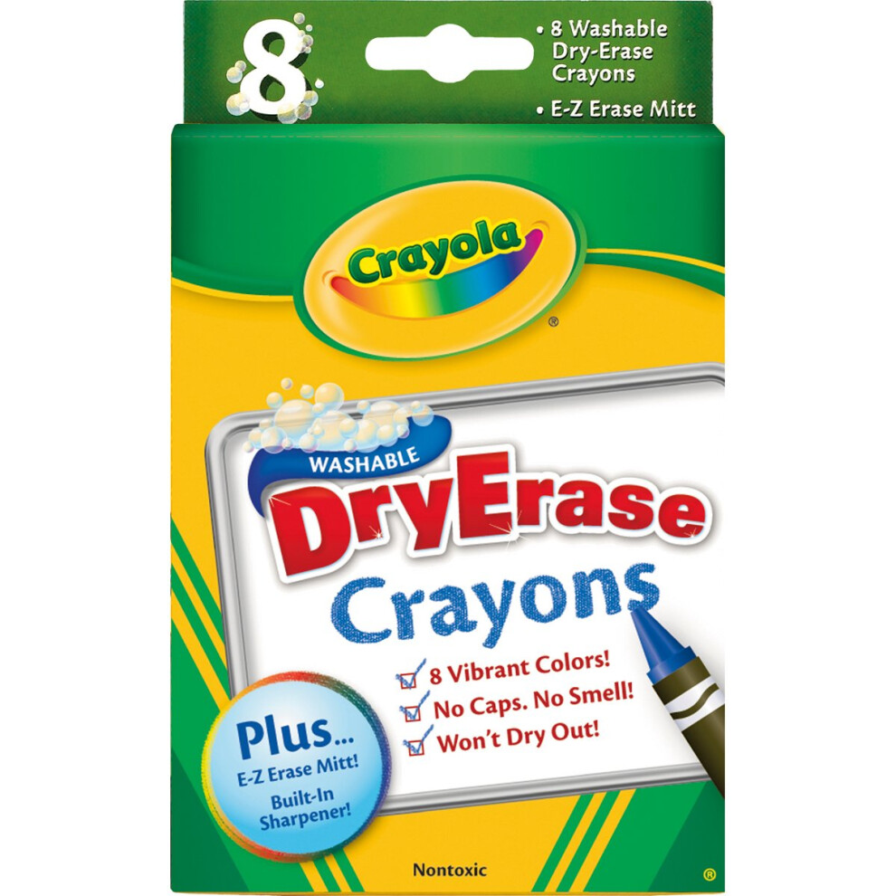 Crayola Washable Dry-Erase Crayons-Classic 8/Pkg