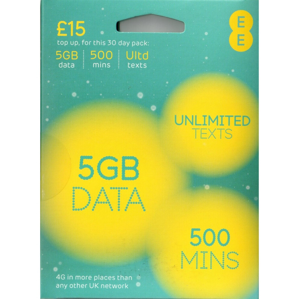 BRAND NEW EE 4G LTE PAYG NANO DATA SIM CARD - PAY AS YOU GO