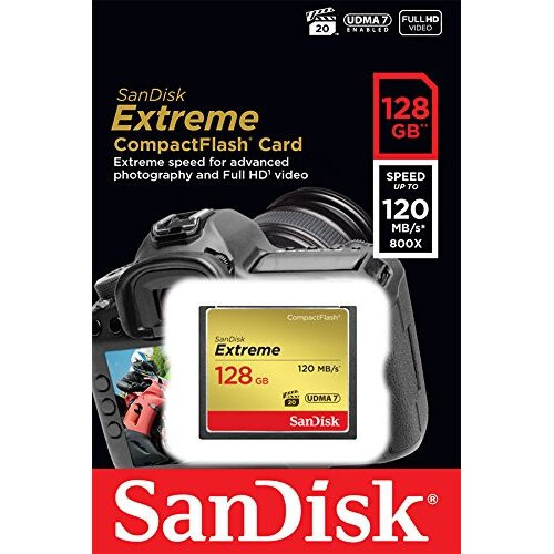 SanDisk SanDisk Extreme 128 GB UDMA7 CompactFlash Card - Black/Gold