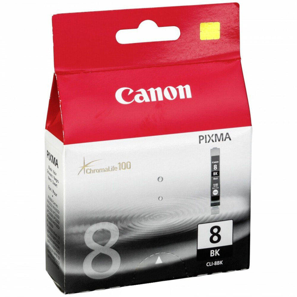 Canon No. 8 Black Ink Cartridge (Chromalife 100 Inks, Cli-8Bk)