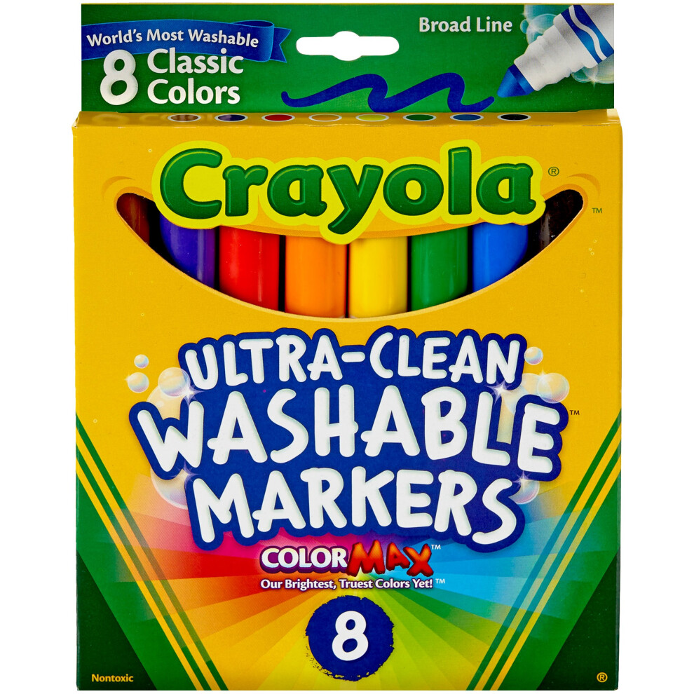 Crayola Ultra-Clean Color Max Broad Line Washable Markers-Classic Colors 8/Pkg