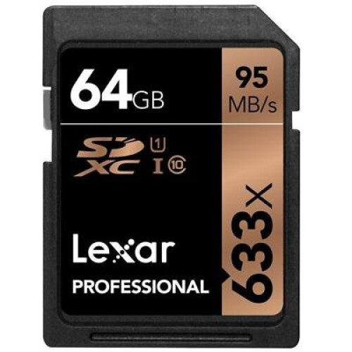 Lexar Lexar 64 GB Professional UHS-I SDXC 633x Class 10 Memory Card
