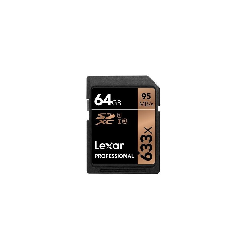 Lexar 64 GB Professional UHS-I SDXC 633x Class 10 Memory Card