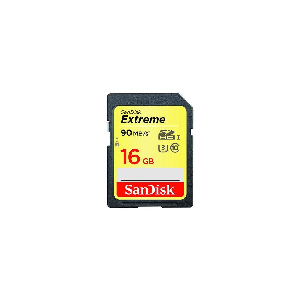 SanDisk Extreme 16 GB SDHC Memory Card, up to 90 MB/s Read, UHS-I U3 - Twin Pack