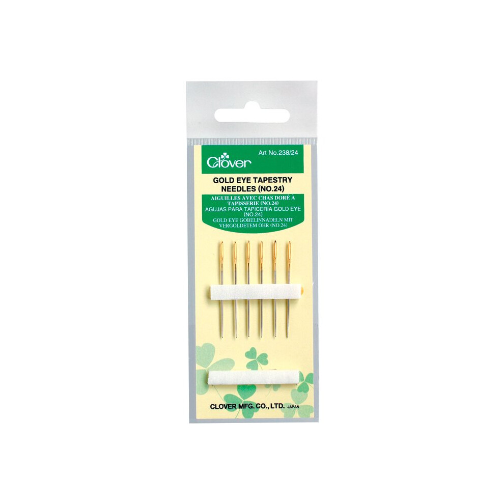 Clover Gold Eye Tapestry Needles-Size 24 6/Pkg