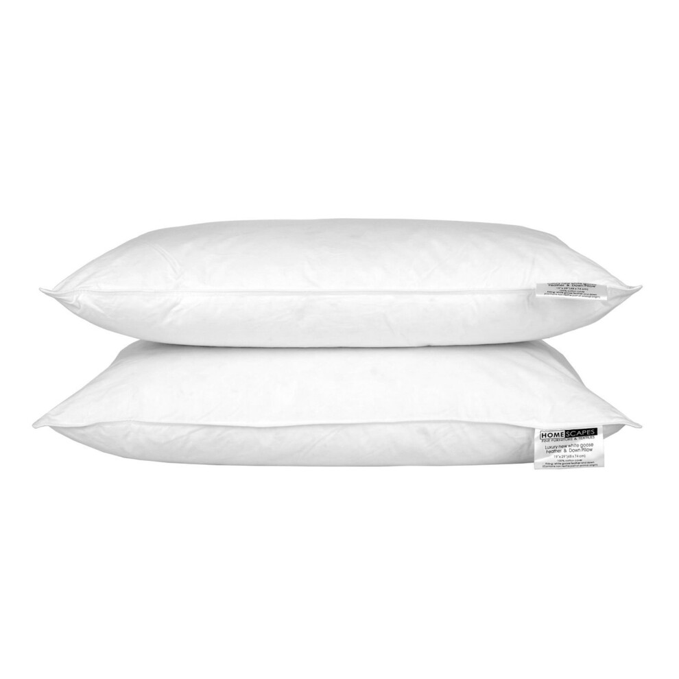 Homescapes Goose Feather And Down Pillow Pair