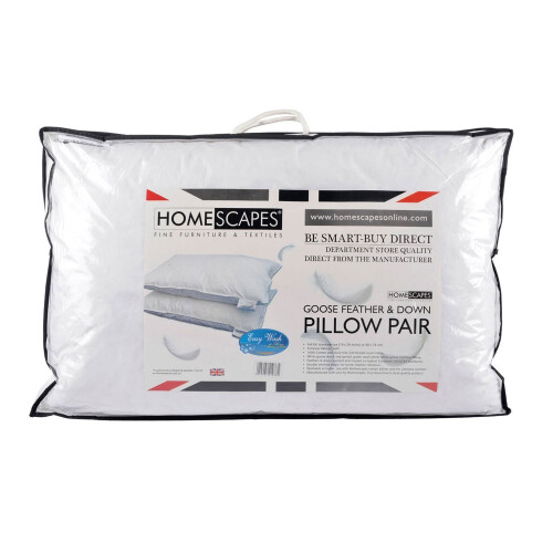 Homescapes Homescapes Goose Feather and Down Pillow Pair 1