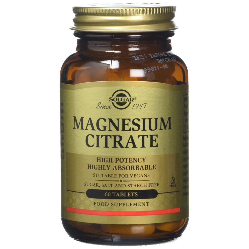 Solgar Magnesium Citrate Tablets - Pack of 60