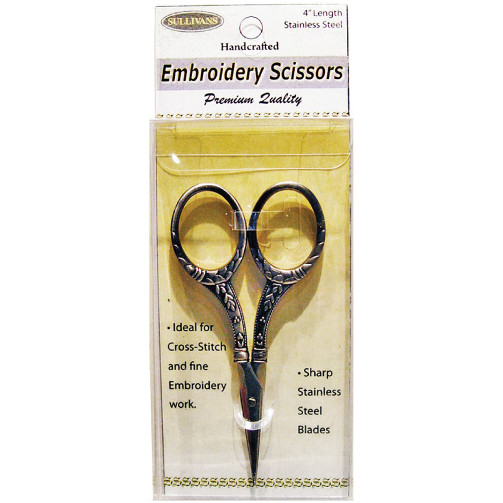 Sullivans Heirloom Embroidery Scissors 4"-Gold Round Handle 739301485550