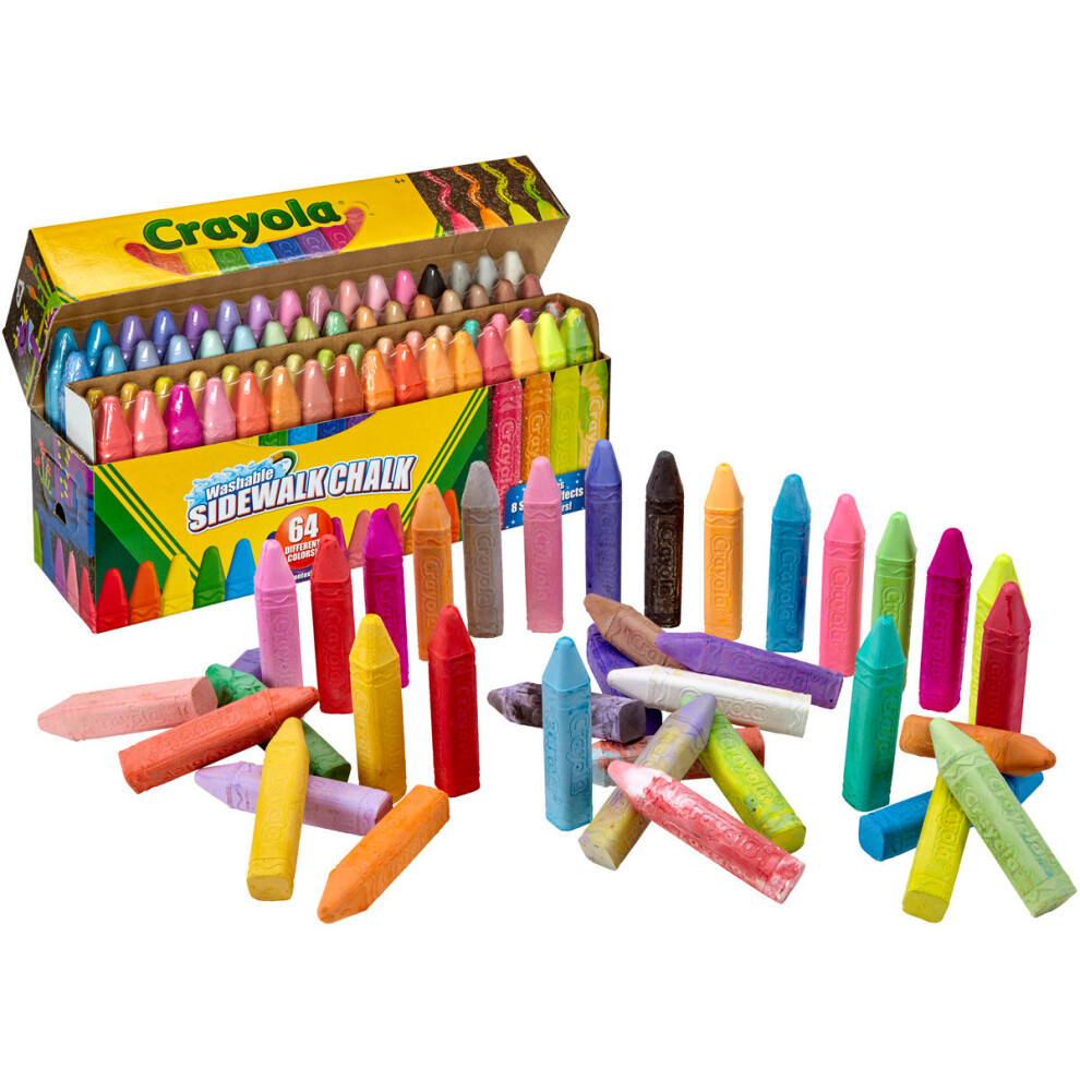 Crayola Washable Sidewalk Chalk-64 Colors Including 8 W/Special Effects