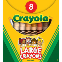 Crayola Large Washable Crayons-Multicultural 8/Pkg
