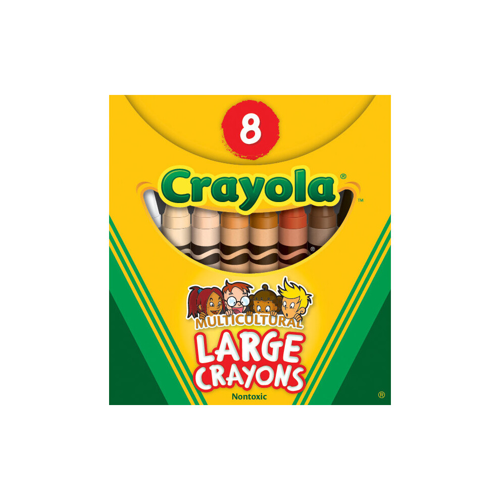 Crayola Large Washable Crayons-Multicultural 8/Pkg