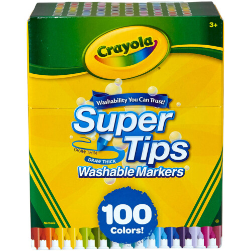 Crayola Super Tips Washable Markers-Assorted Colors 100/Pkg