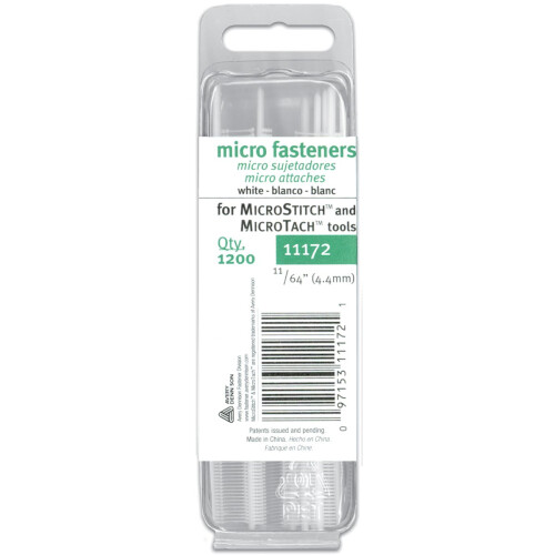 Avery Fasteners Micro Stitch Fastener Refills 4.4mm-White 1,200/Pkg