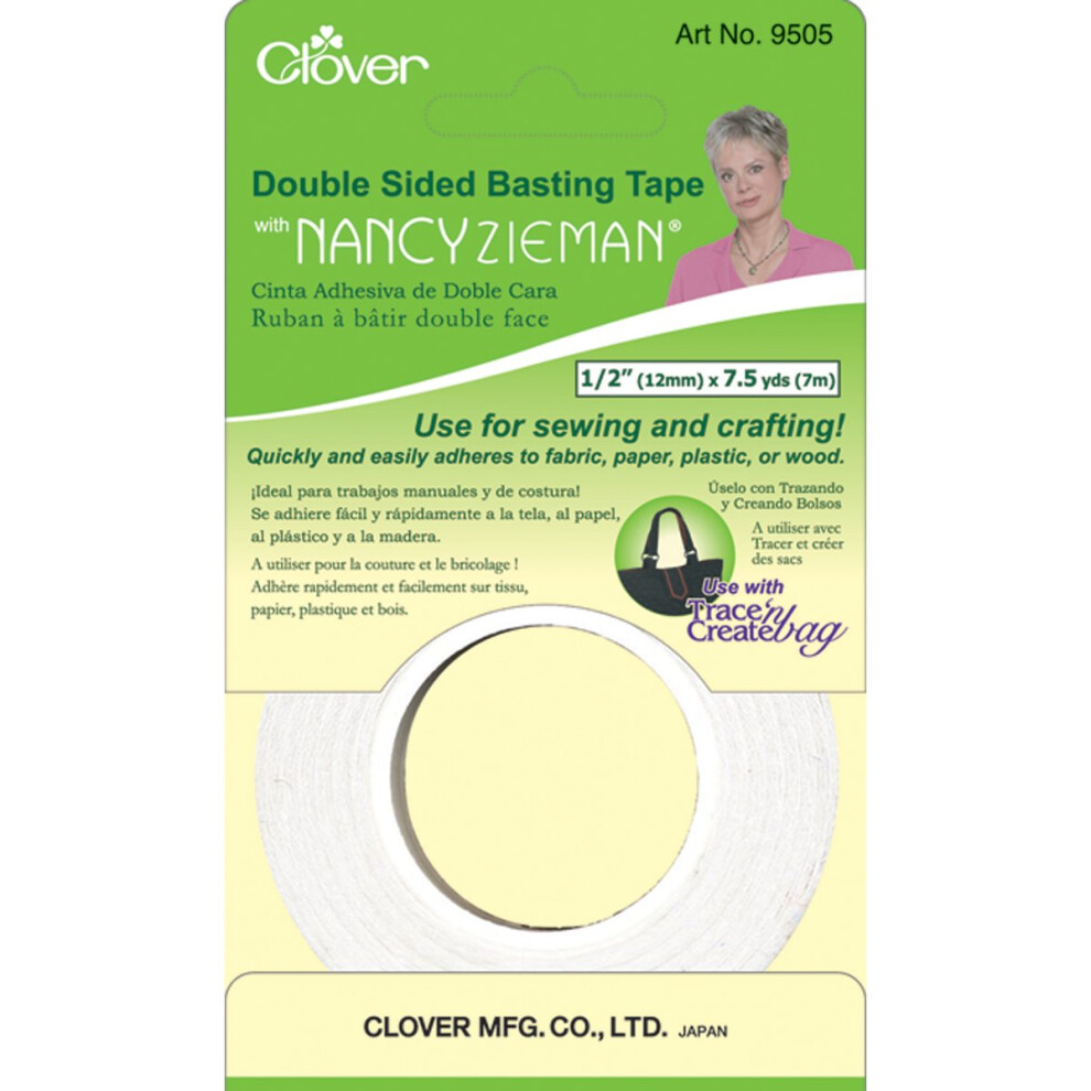 Clover Double-Sided Basting Tape W/Nancy Zieman-.5"X7.5yd