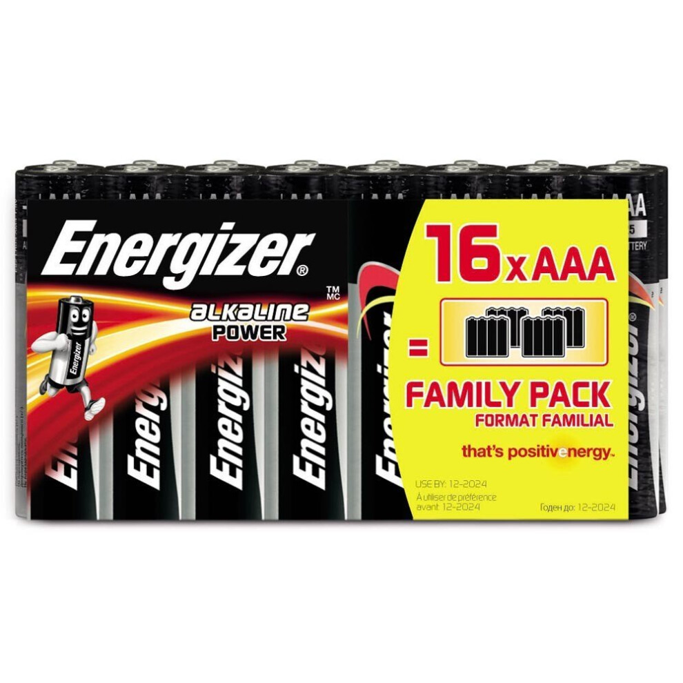 Energizer Alkaline Power AAA Batteries - Pack of 16