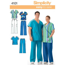 Simplicity Eenvoudig Te Naaien Heren en Dames Scrubs Patroon, Maten XL-XXXL.