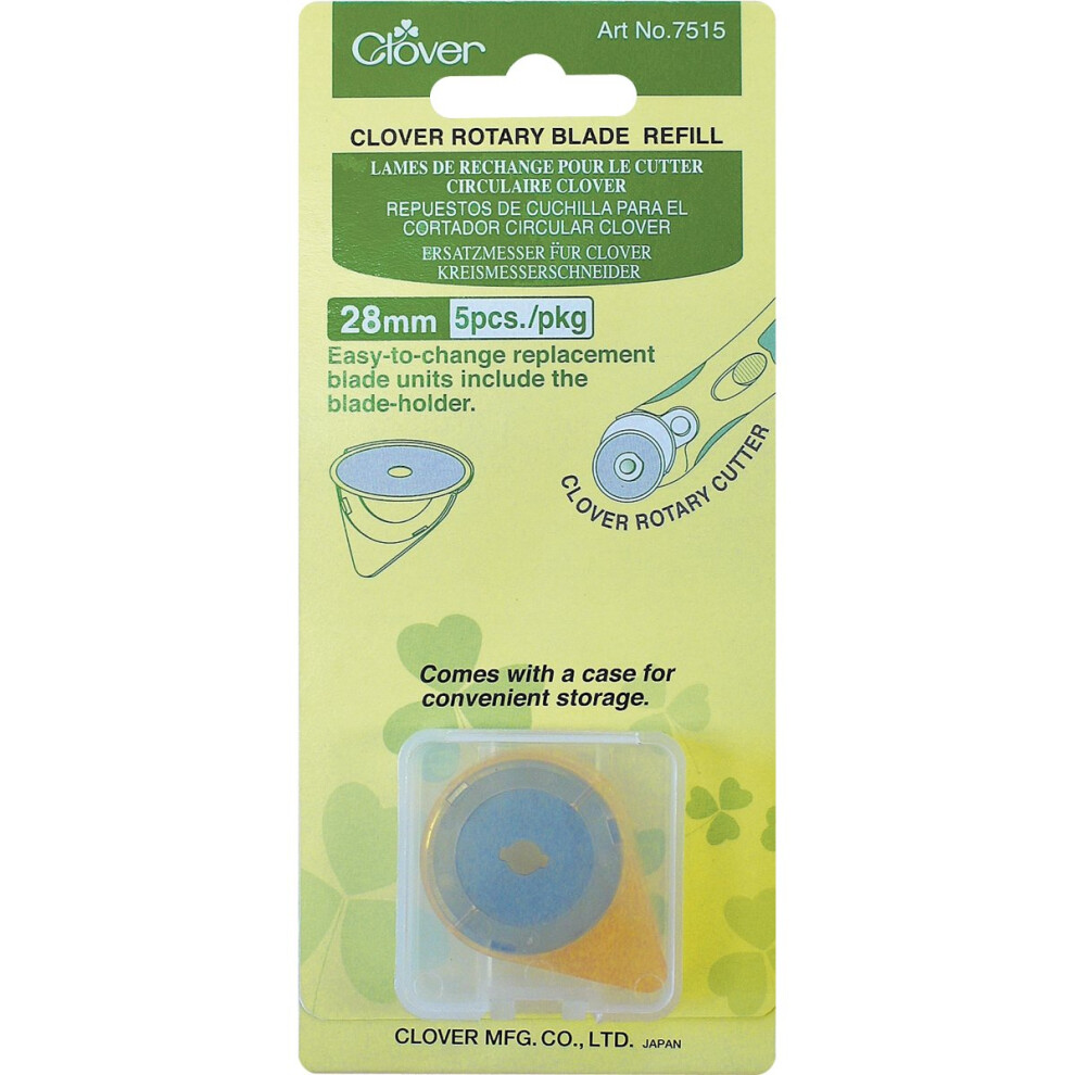 Clover Rotary Blade Refills 28mm 5/Pkg-