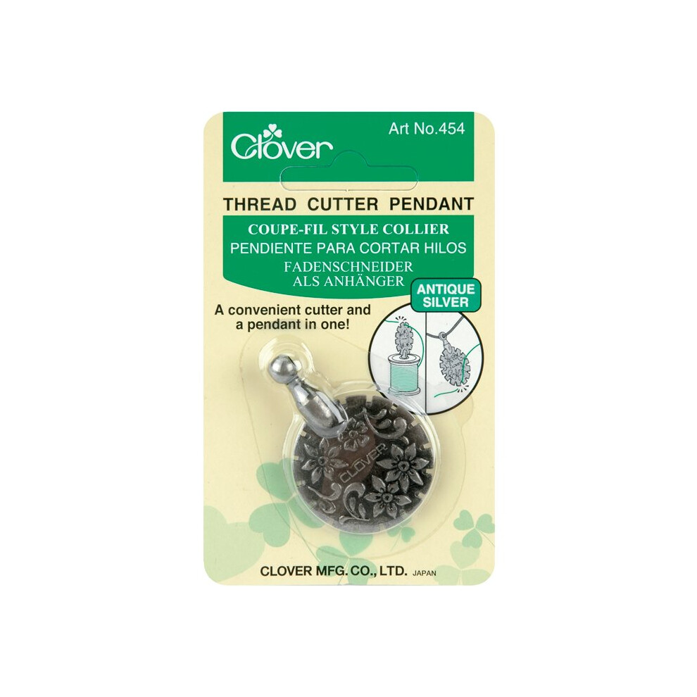 Clover Thread Cutter Pendant-Antique Silver