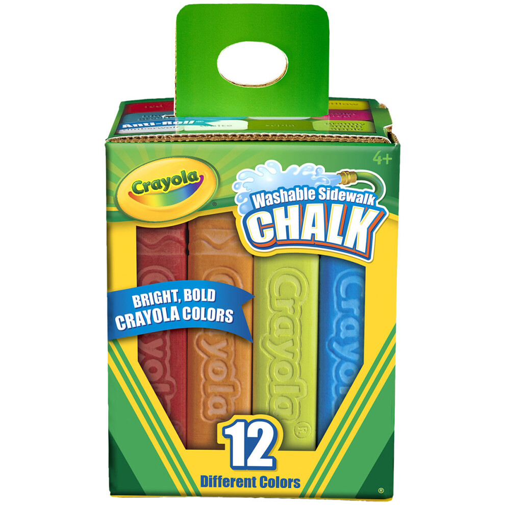 Crayola Washable Sidewalk Chalk-Assorted Colors 12/Pkg