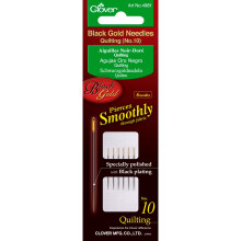 Clover Black Gold Quilting Needles-Size 10 6/Pkg