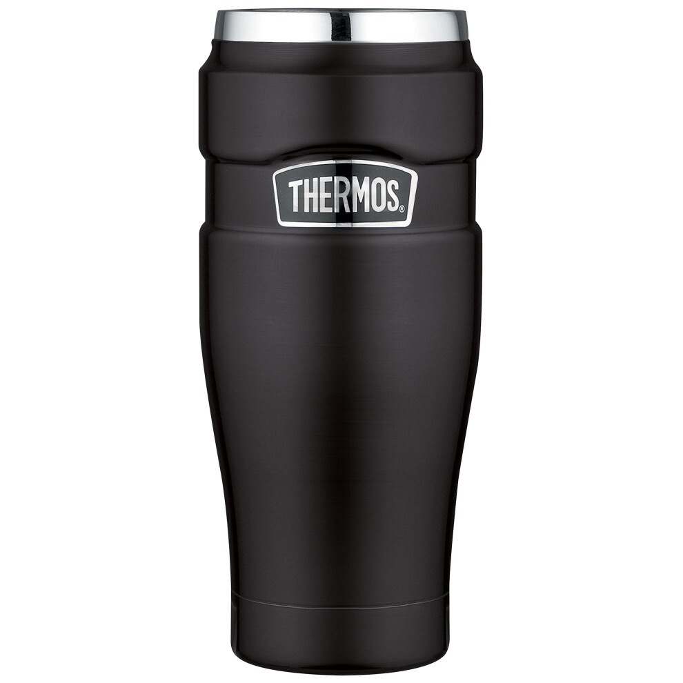 Thermos Stainless King Travel Tumbler, Matt Black, 470 ml