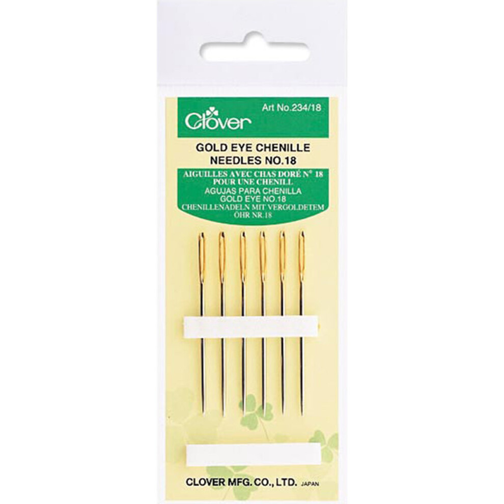 Clover Gold Eye Chenille Needles-Size 18 6/Pkg