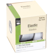 Dritz 9407W Elastico Woven Antiscivolo, Bianco, 1-Inch x 12-Yard