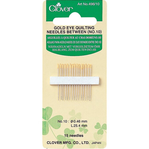 Clover Gold Eye Quilting Between Needles-Size 10 15/Pkg