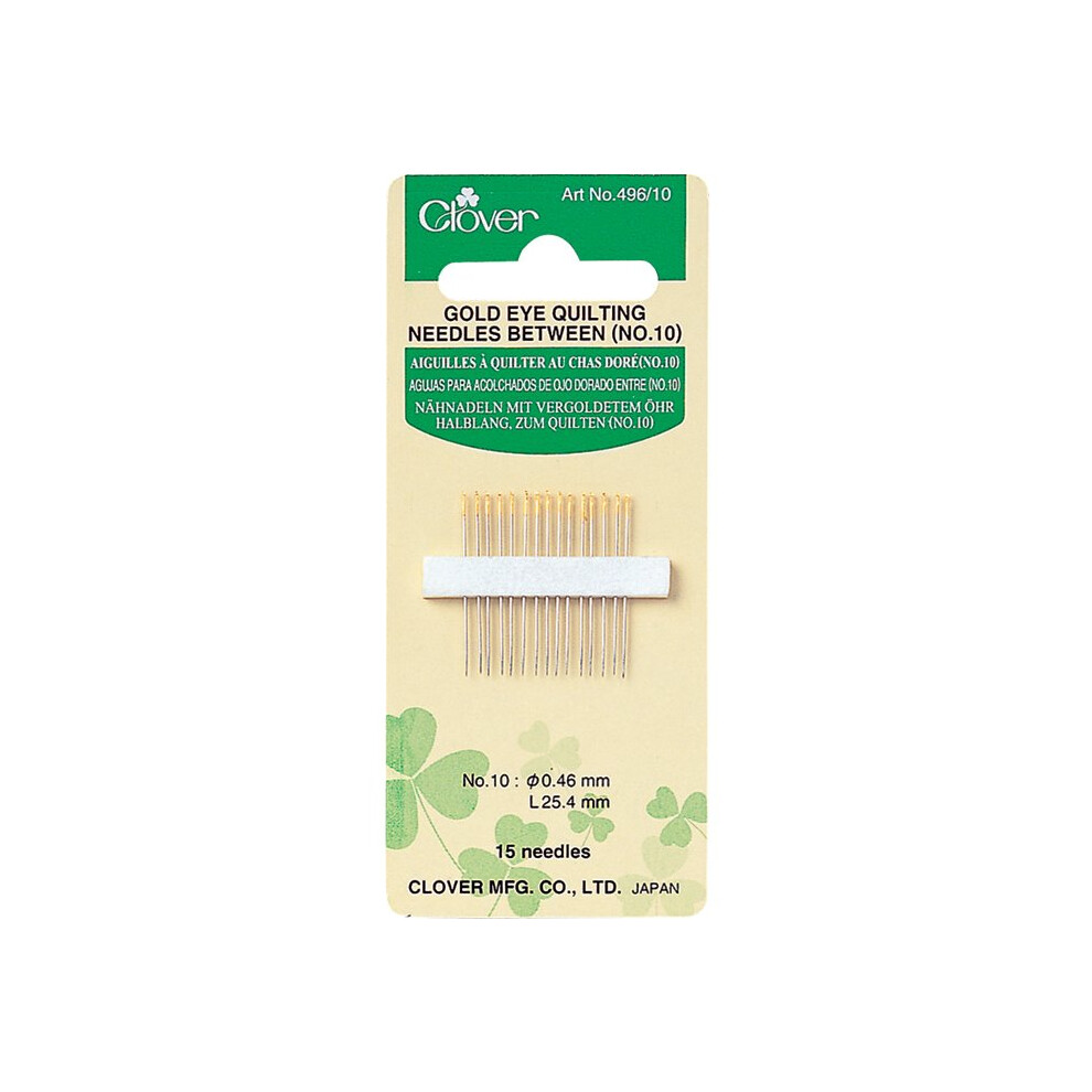 Clover Gold Eye Quilting Between Needles-Size 10 15/Pkg