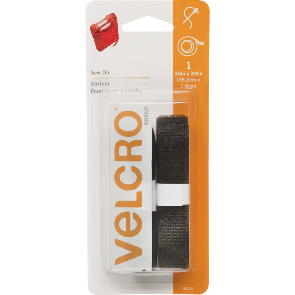 VELCRO(R) Brand Sew-On Tape .75"X30"-Black