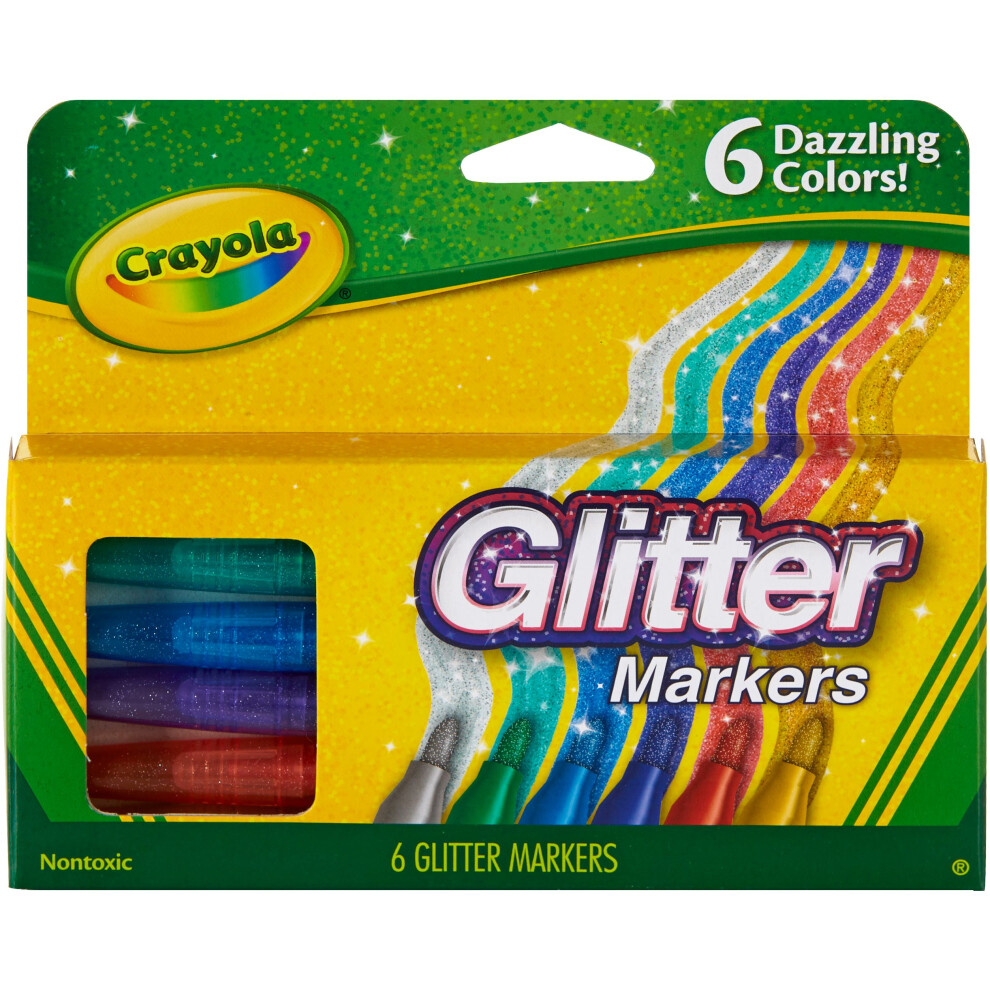 Crayola Glitter Markers-Dazzling Colors 6/Pkg