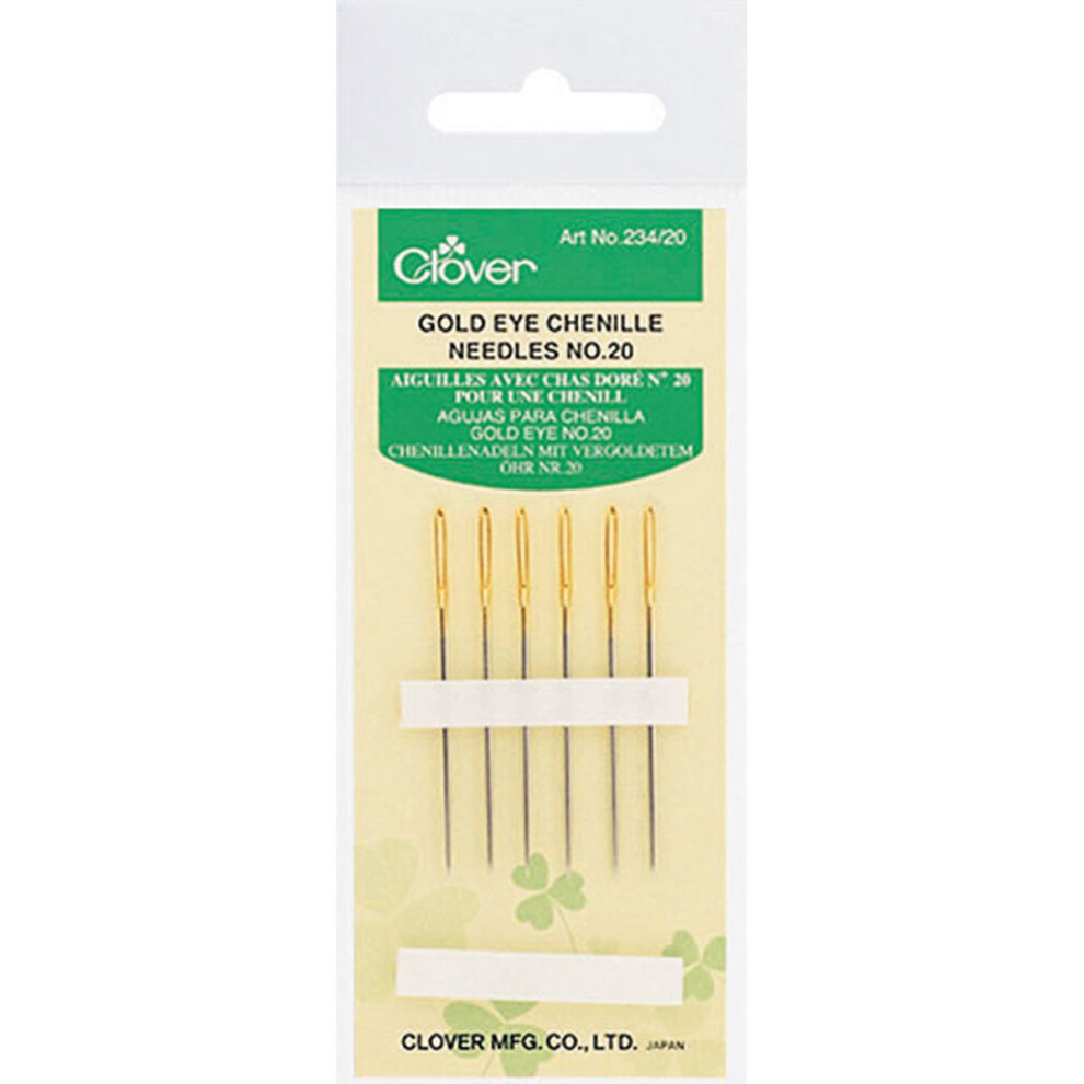 Clover Gold Eye Chenille Needles-Size 20 6/Pkg