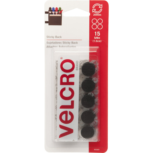 Velcro VELCRO(R) Brand Sticky Back Coins .625" 15/Pkg-Black