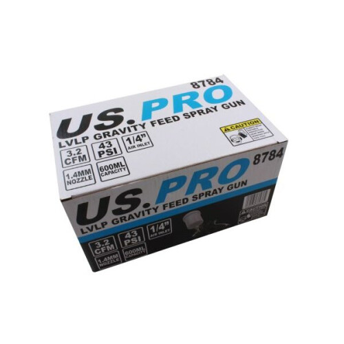 us pro US PRO 1.4MM Nozzle LVLP Gravity Feed Spray Gun 600ML 8784 2