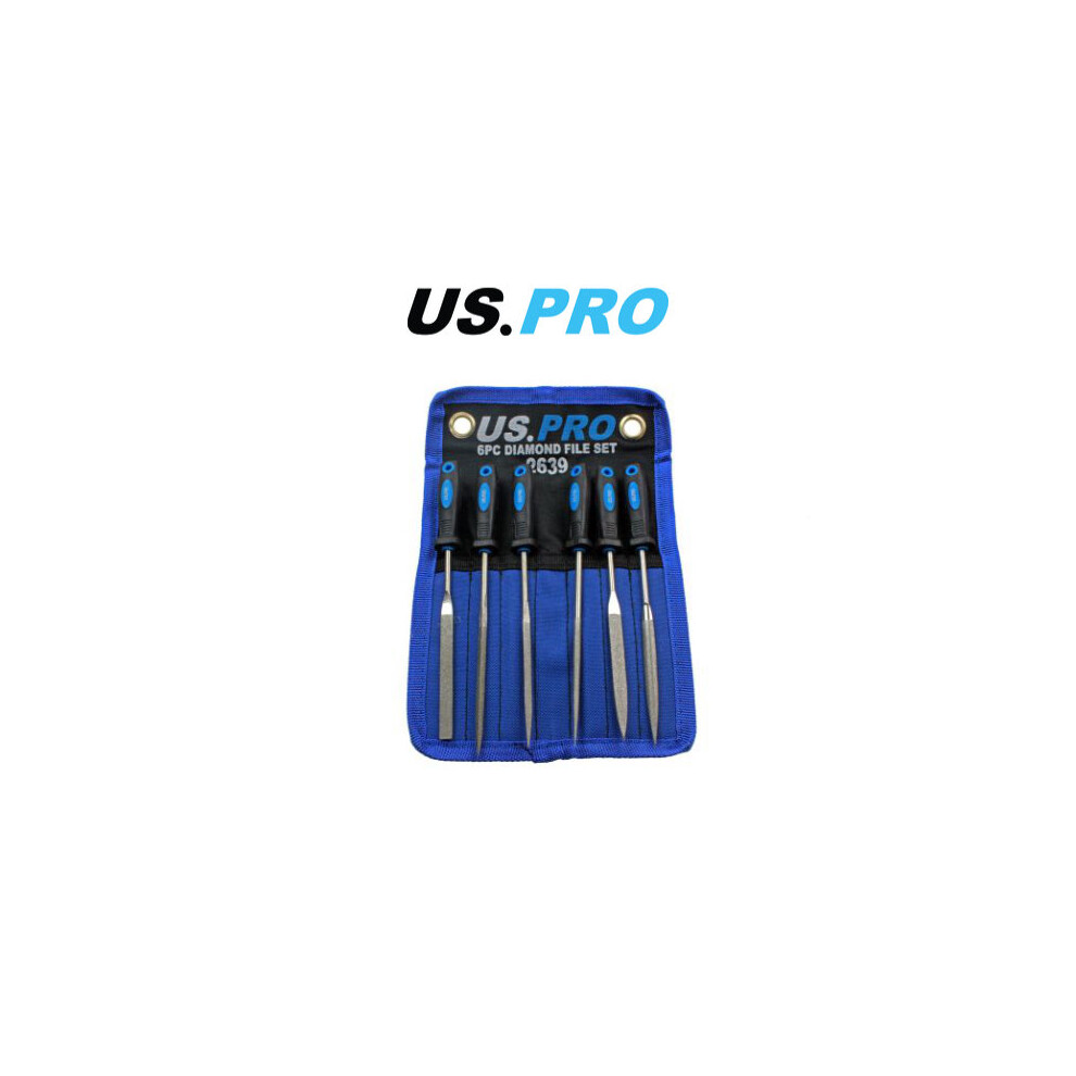 US PRO 6pc Diamond File Set 175mm 2639