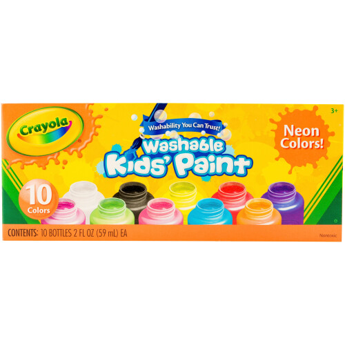 Crayola Washable Kids Paint 2oz 10/Pkg-Neon on OnBuy