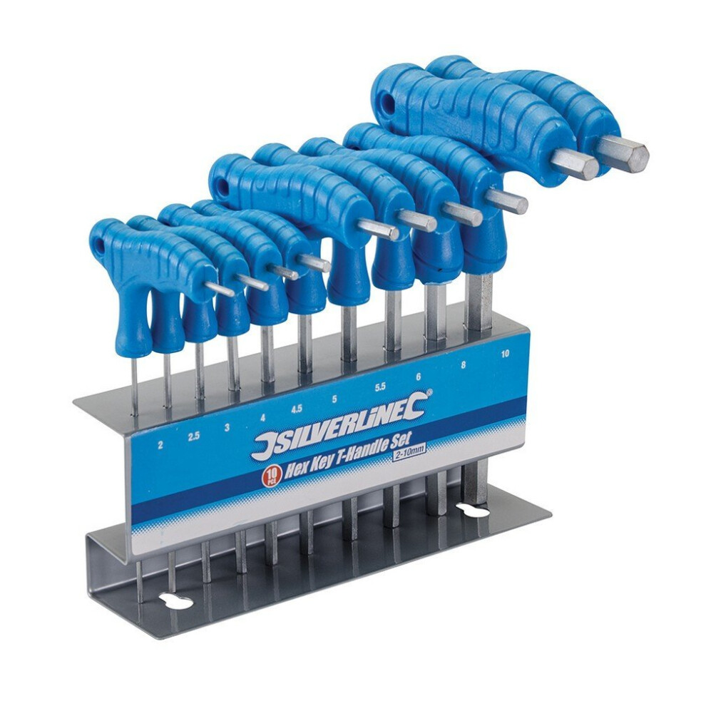 Silverline 323710 Hex Key T-Handle Set 2-10 mm - 10 Pieces