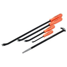 Neilsen CT0239 5-Piece Pry Bar Set with Orange Handles, Includes 4in/7in/12in/18in Pry Bars + 15in Roll Head Bar (Black)