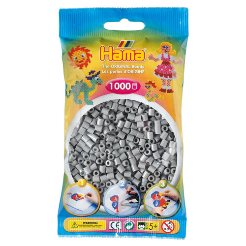 Hama Beads Hama Beads - Grey (1000 Midi Beads)