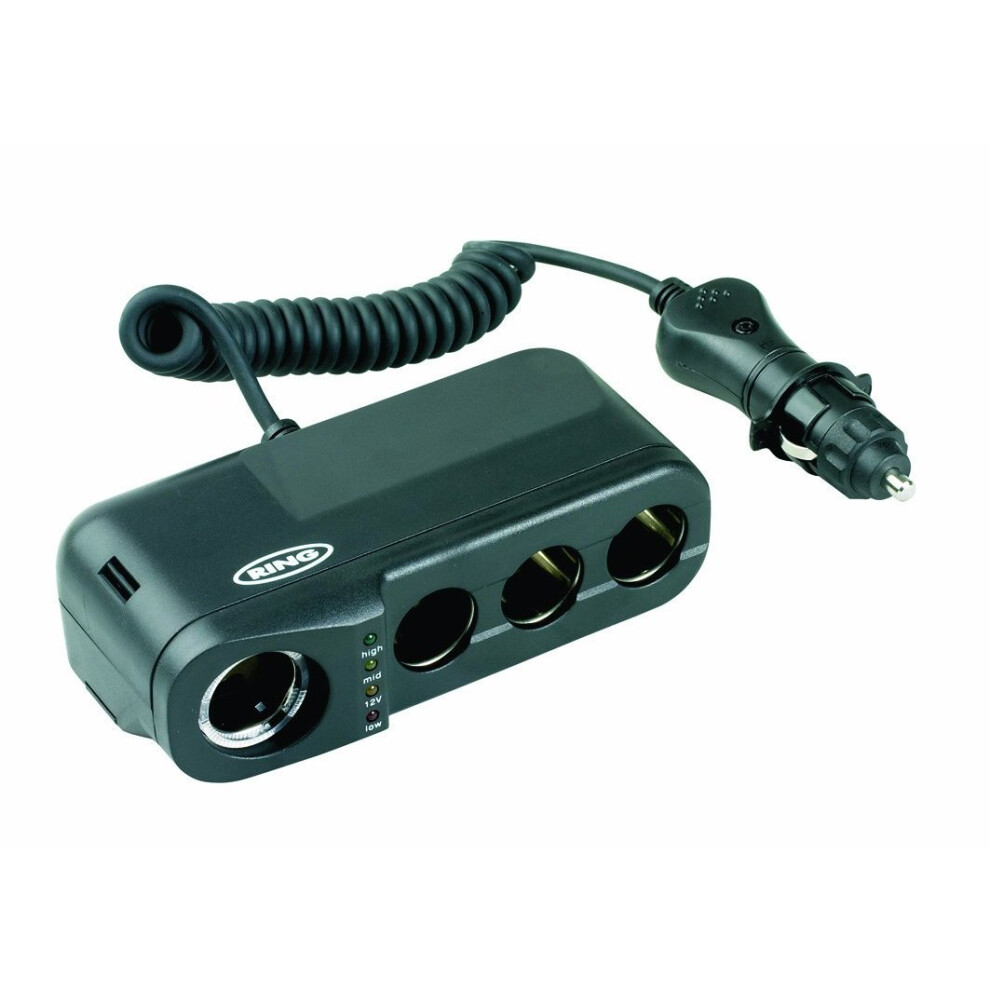 Ring RMS4 Car Four 12V Sockets Adaptor for Dash Cams, Sat Navs and more